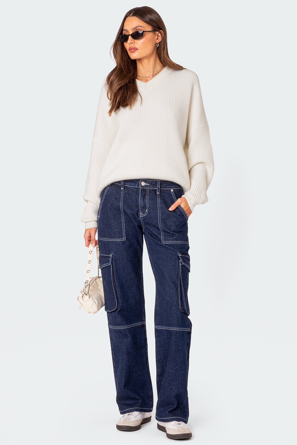 Denny Oversized V Neck Sweater - Image 2