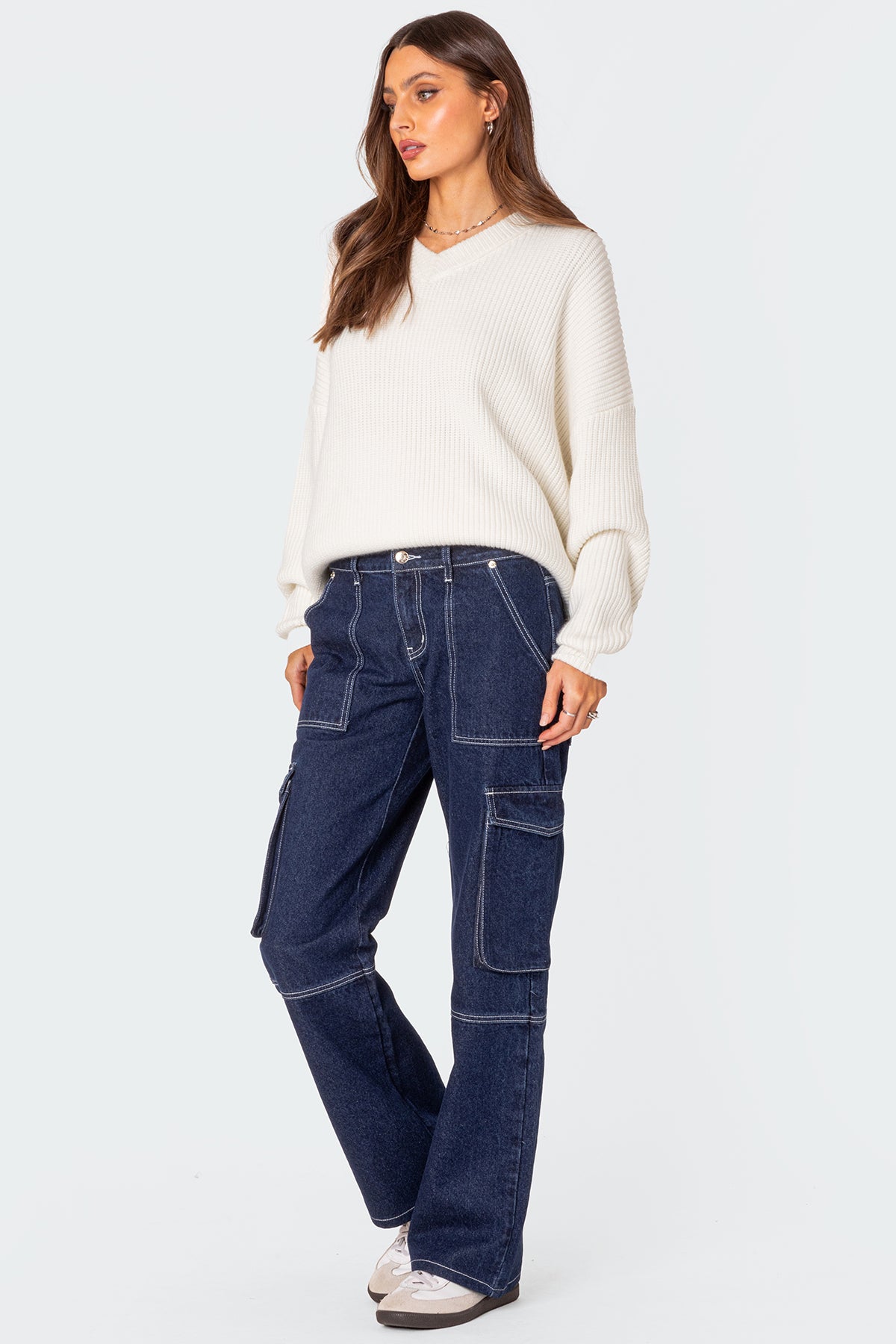 Denny Oversized V Neck Sweater - Image 5