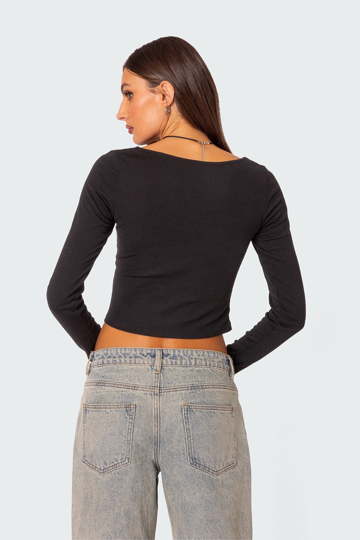 Nat Ruched V Neck Top - Image 4