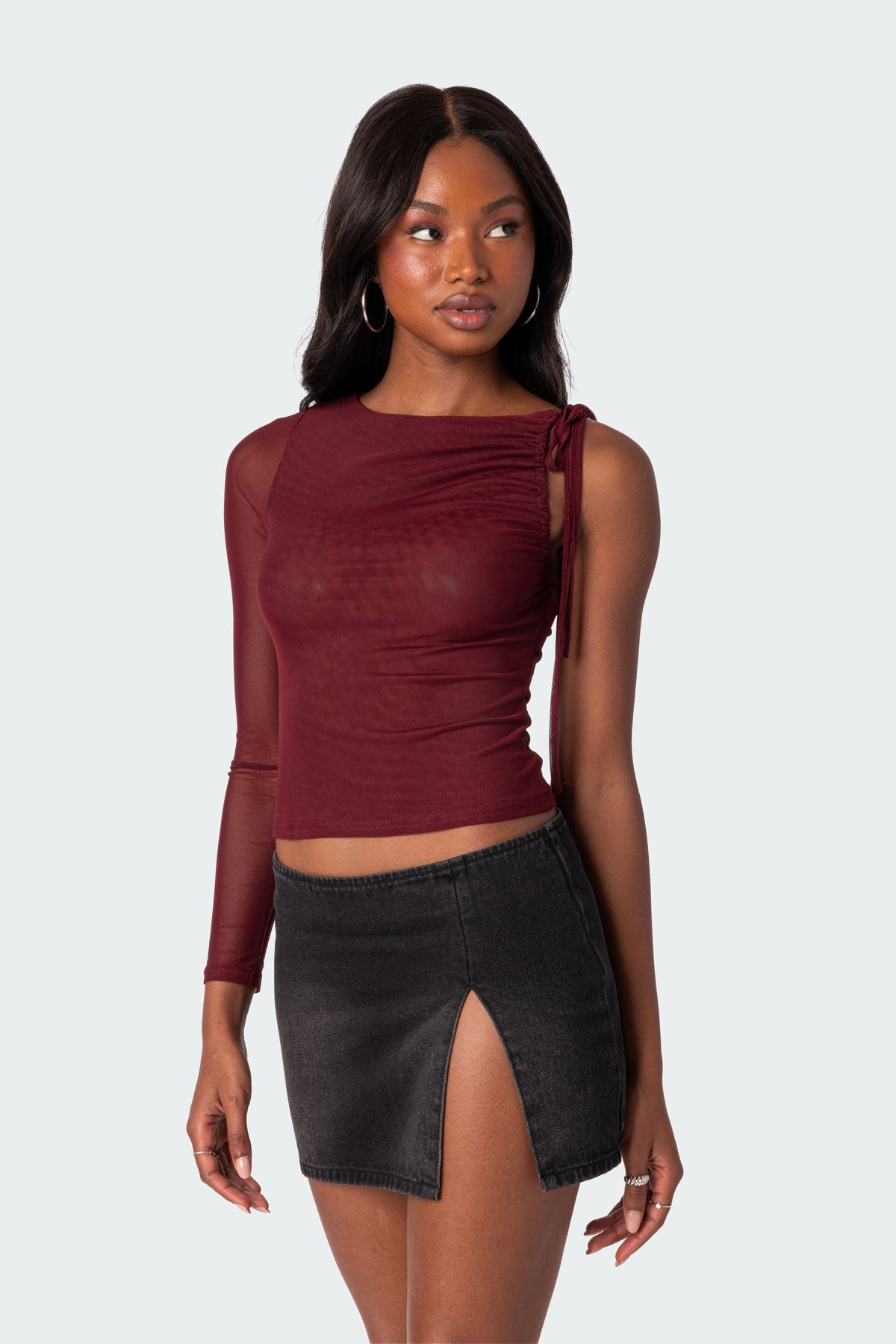 Jupiter One Shoulder Mesh Top - Image 4