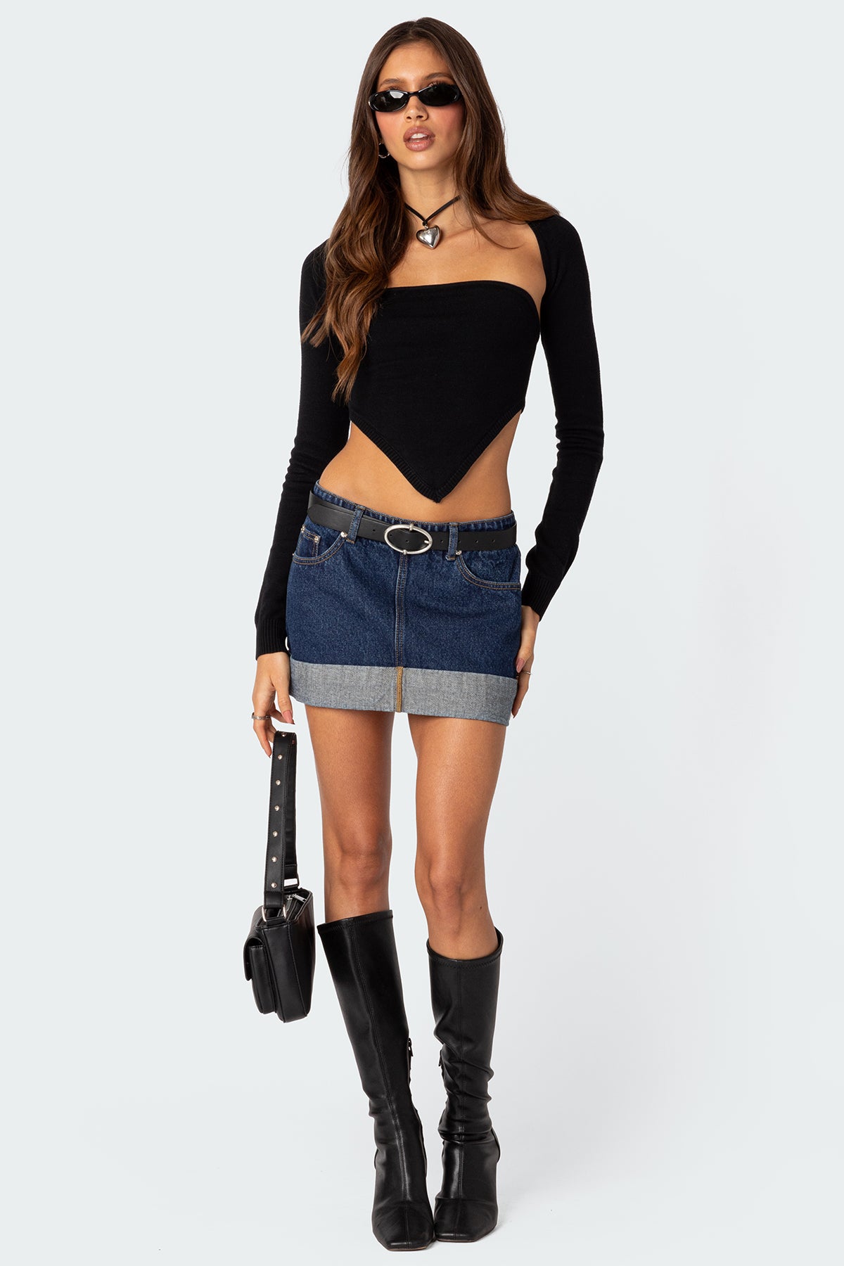 Two Piece Knit Triangle Shrug Top - Image 2