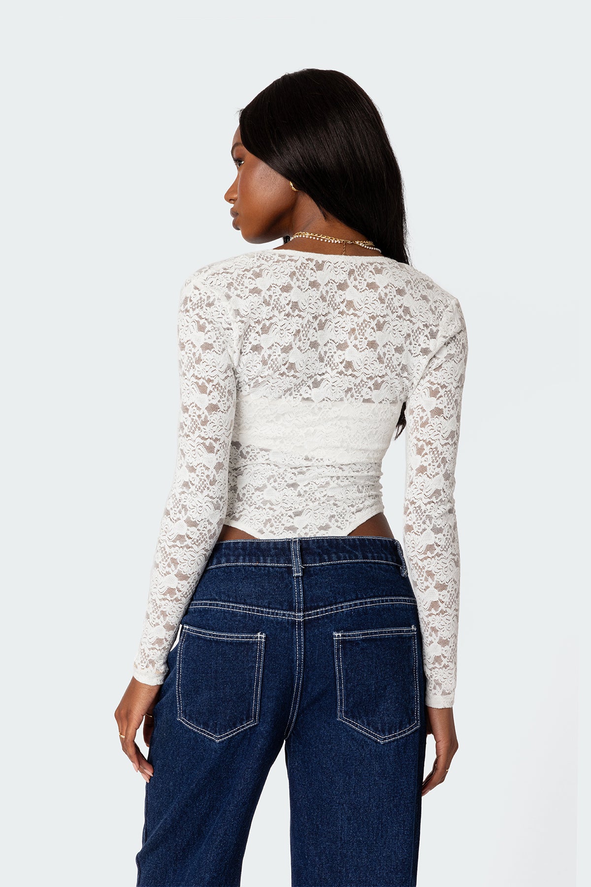 Zoey Sheer Lace Two Piece Bodysuit - Image 5