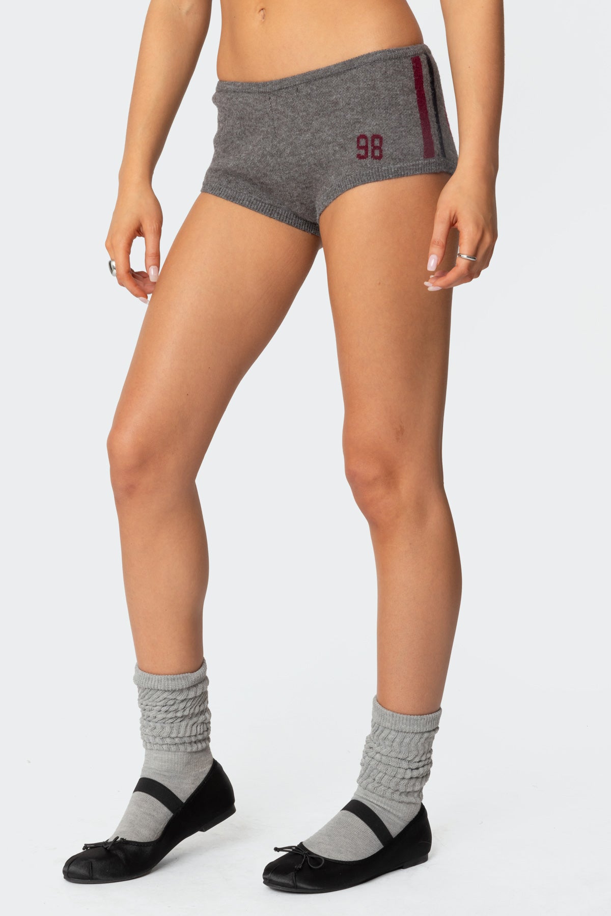 Heart Knit Micro Shorts - Image 3