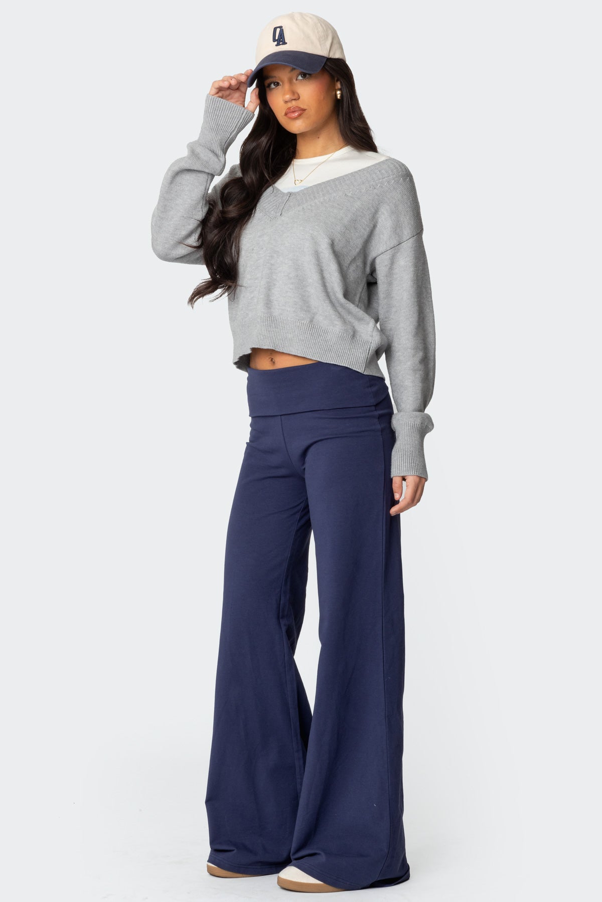 Wide Leg Fold Over Pants - Image 4