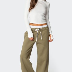 Drawstring Boxer Detail Sweatpants