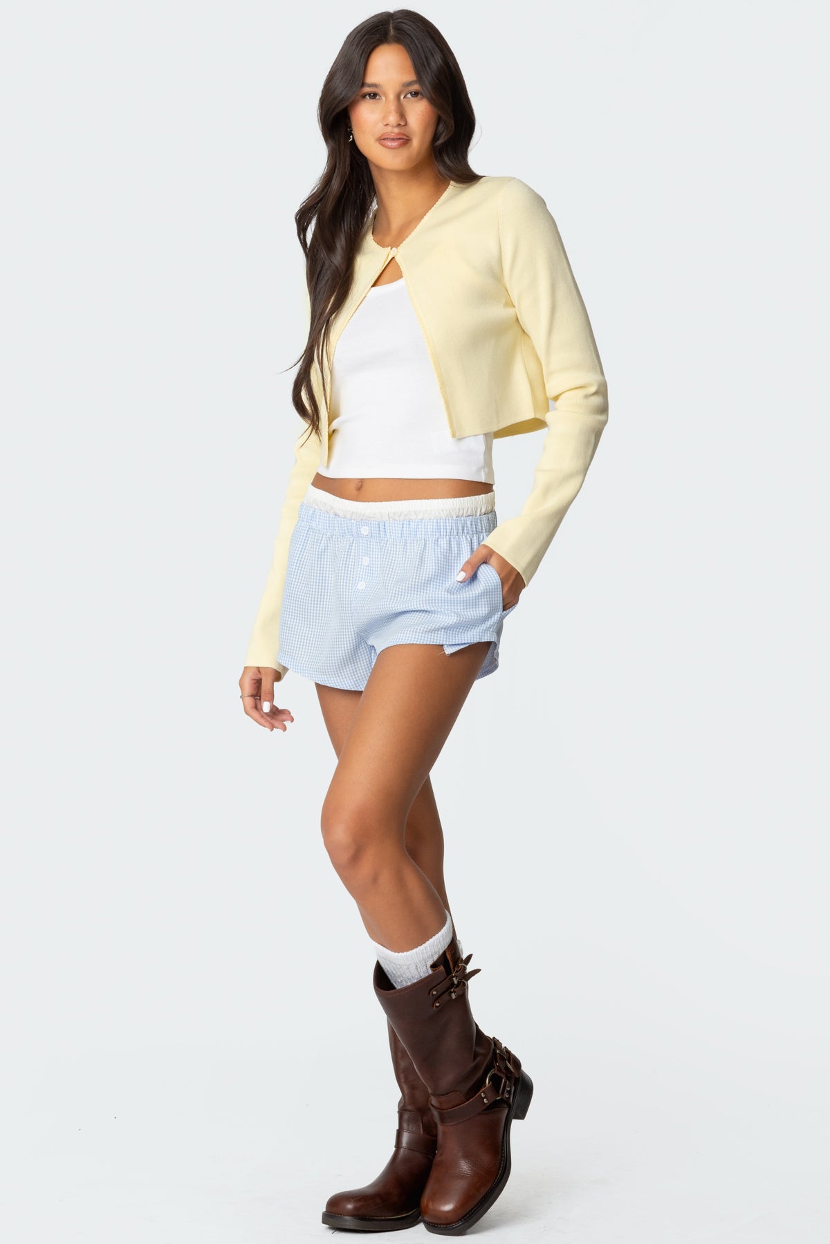 Layered Gingham Boxer Shorts - Image 4