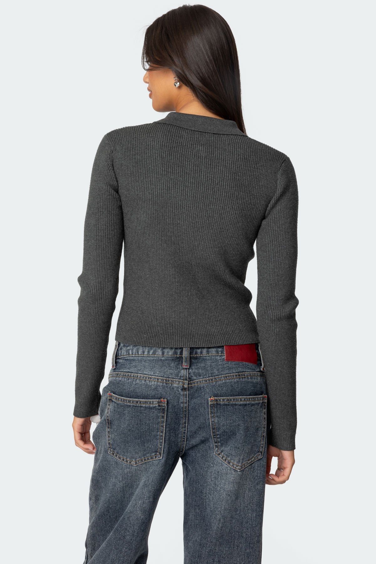 Mollie Collared Ribbed Knit Top - Image 5