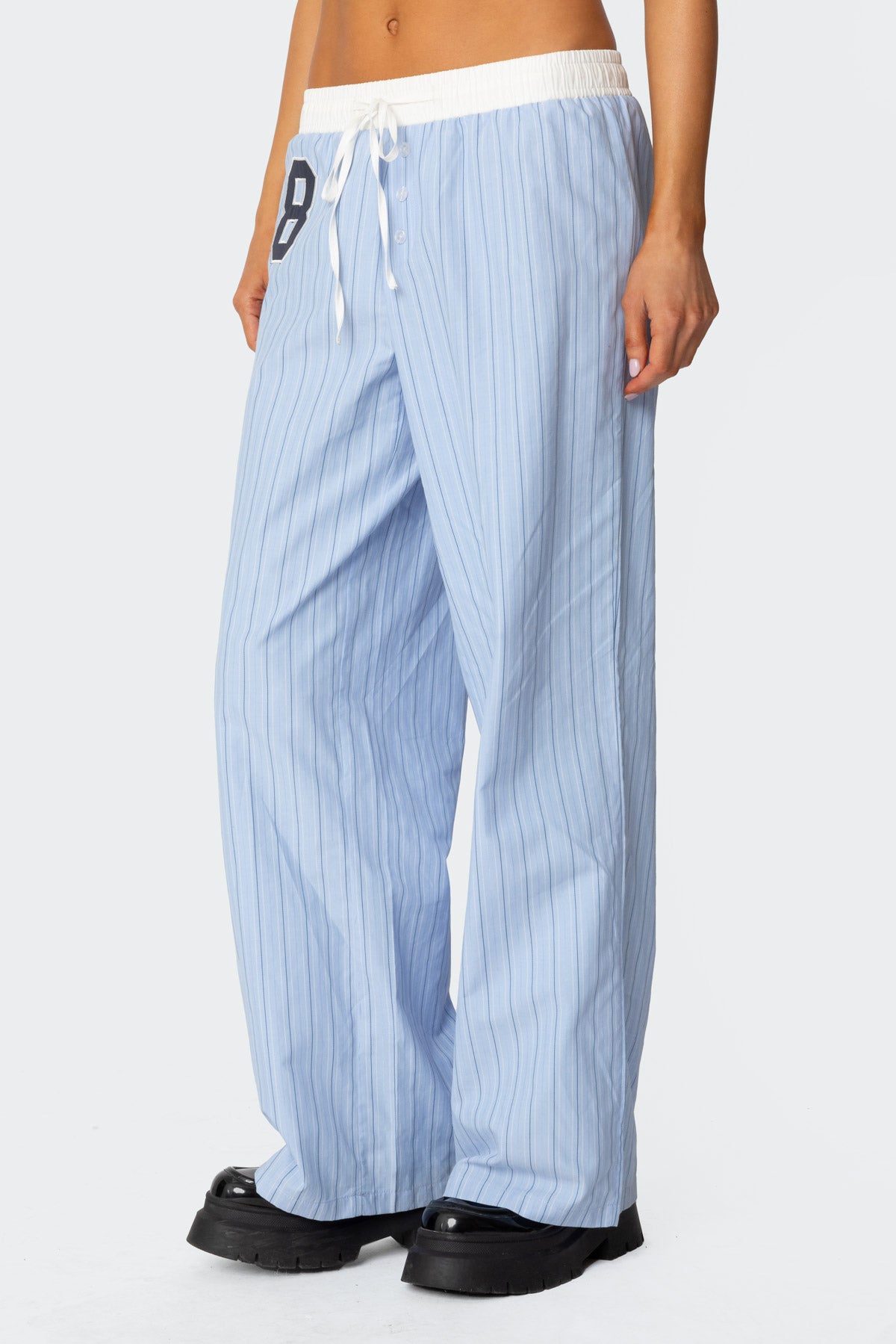 Erez Contrast Waist Striped Pants - Image 4