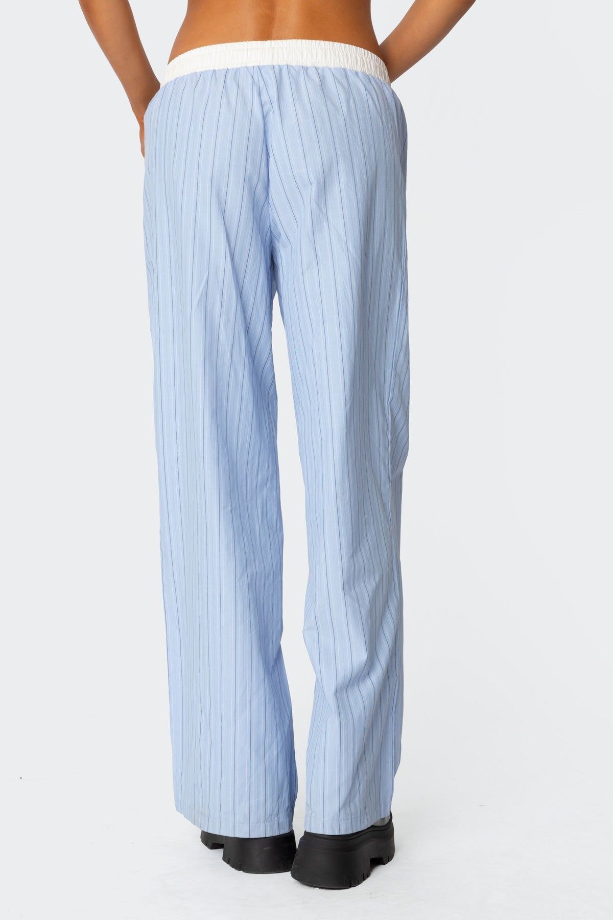 Erez Contrast Waist Striped Pants - Image 5