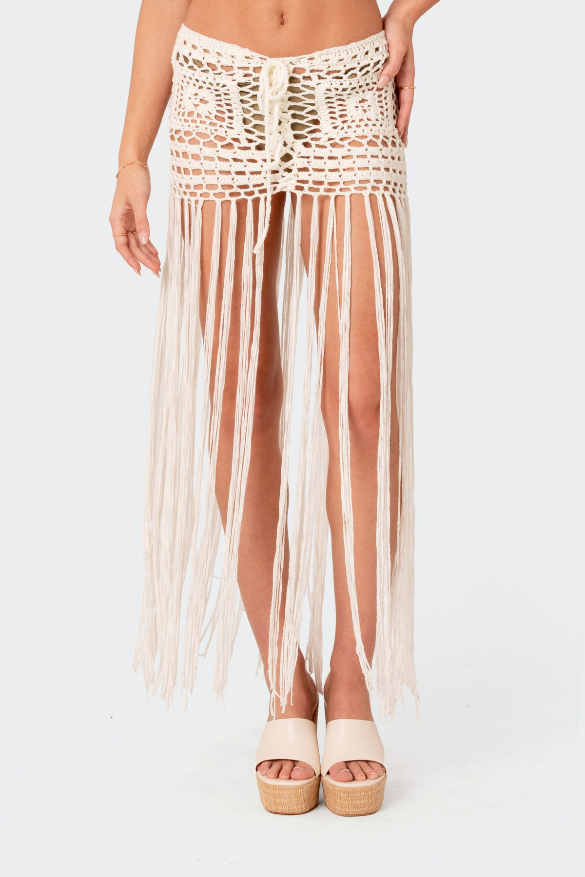 Lillee Crochet Fringe Maxi Skirt - Image 2