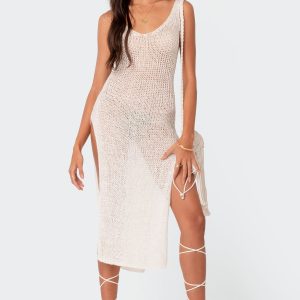Nevea Open-Back Knitted Midi Dress