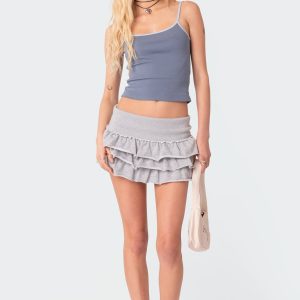 Martina Ruffle Terry Mini Skirt