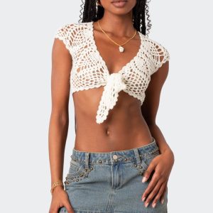 Rocco Tie Front Crochet Top