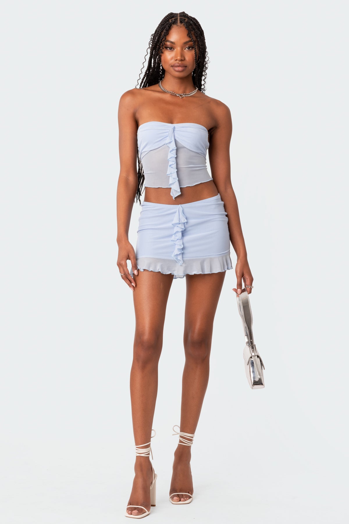 Solange Ruffle Mesh Tube Top - Image 5