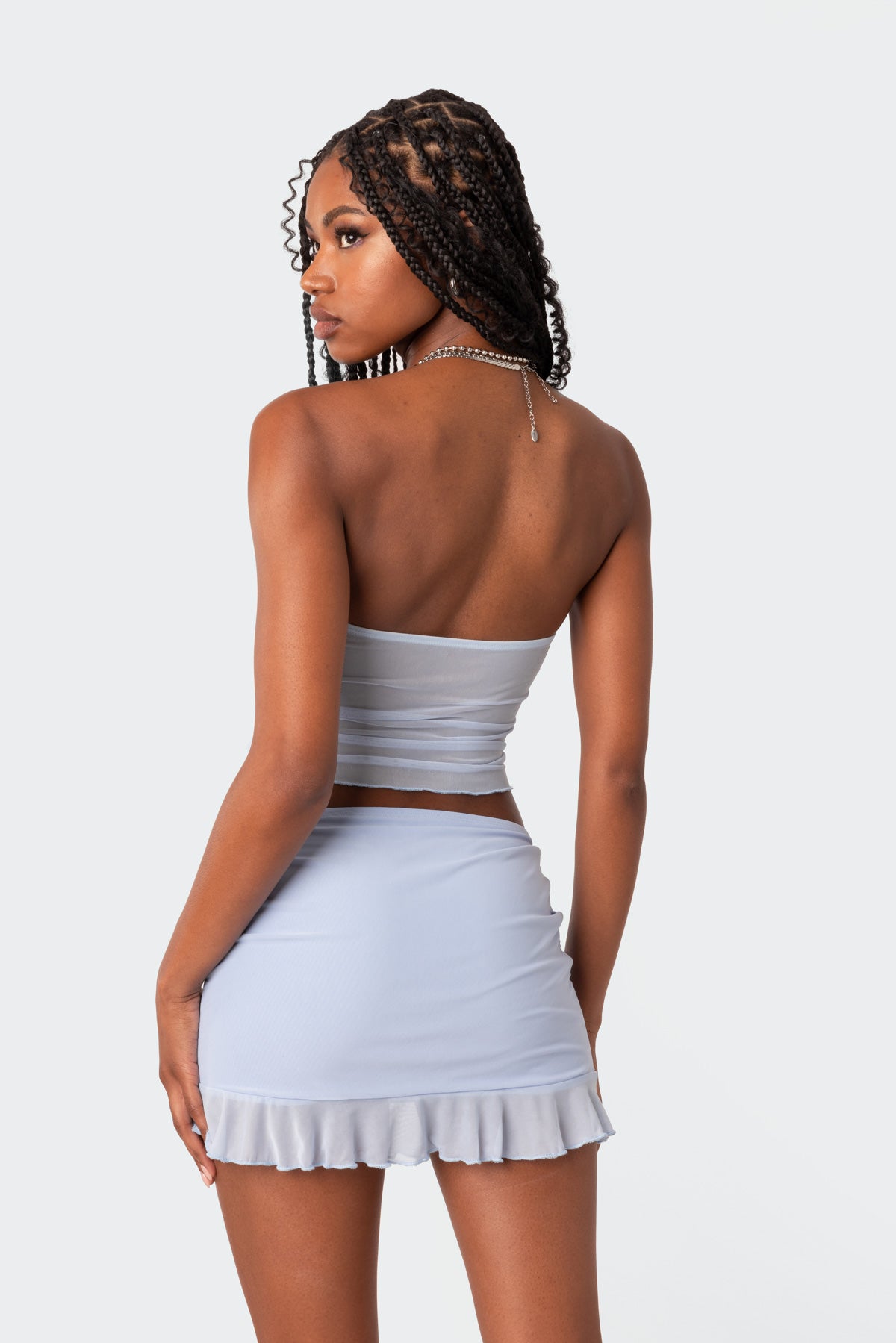 Solange Ruffle Mesh Tube Top - Image 4