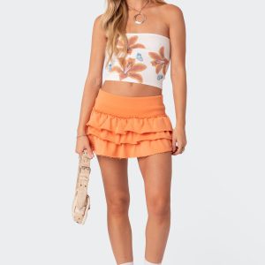 Martina Ruffle Terry Mini Skirt