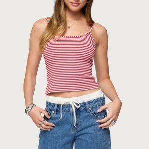 Two Piece Striped Headband Tank Top