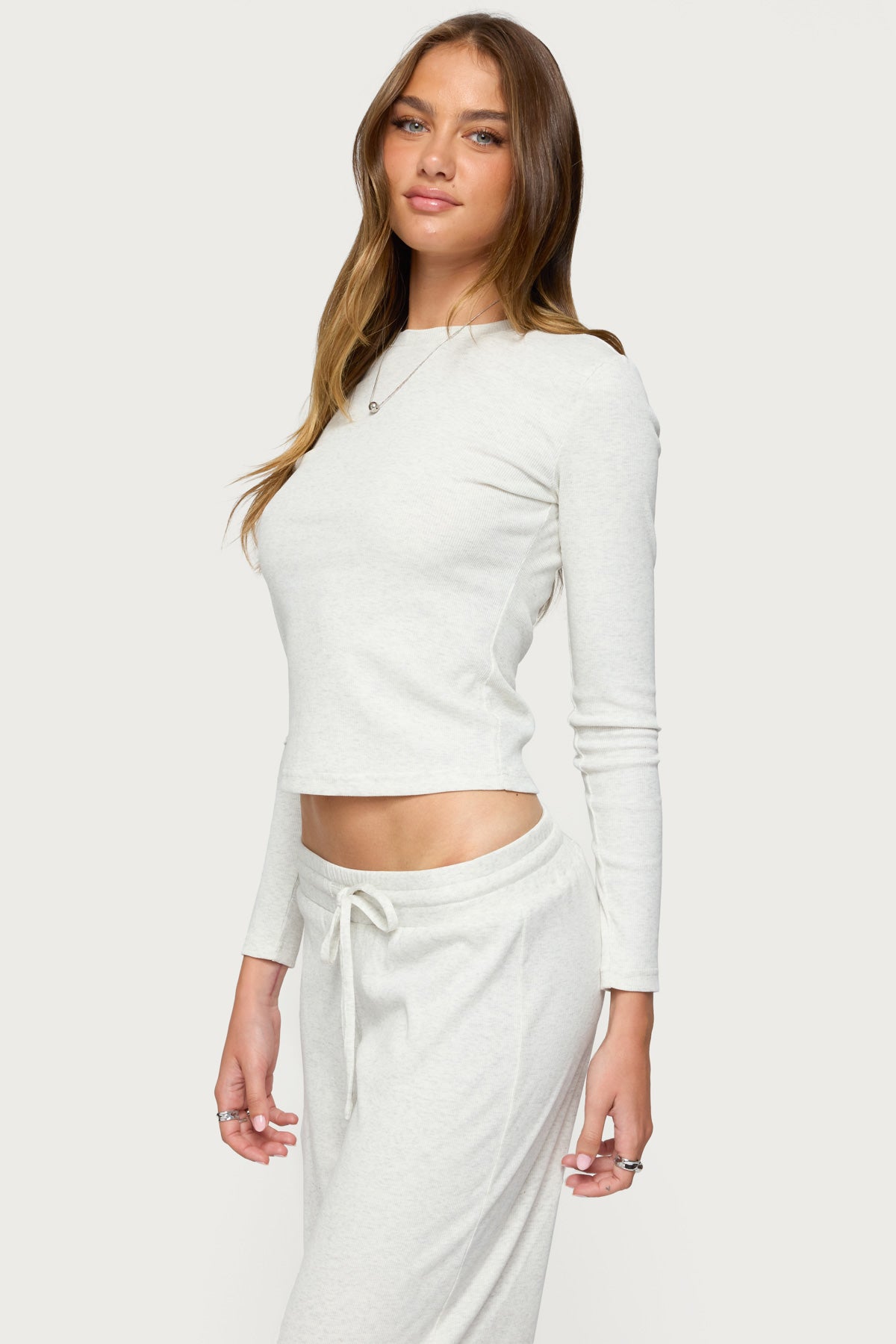 Cicilia Long Sleeve Ribbed T Shirt - Image 3