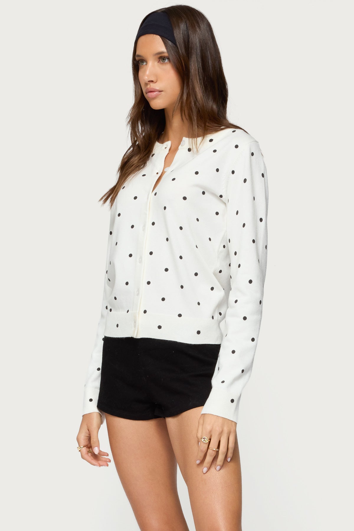 Shea Polka Dot Knitted Cardigan - Image 3