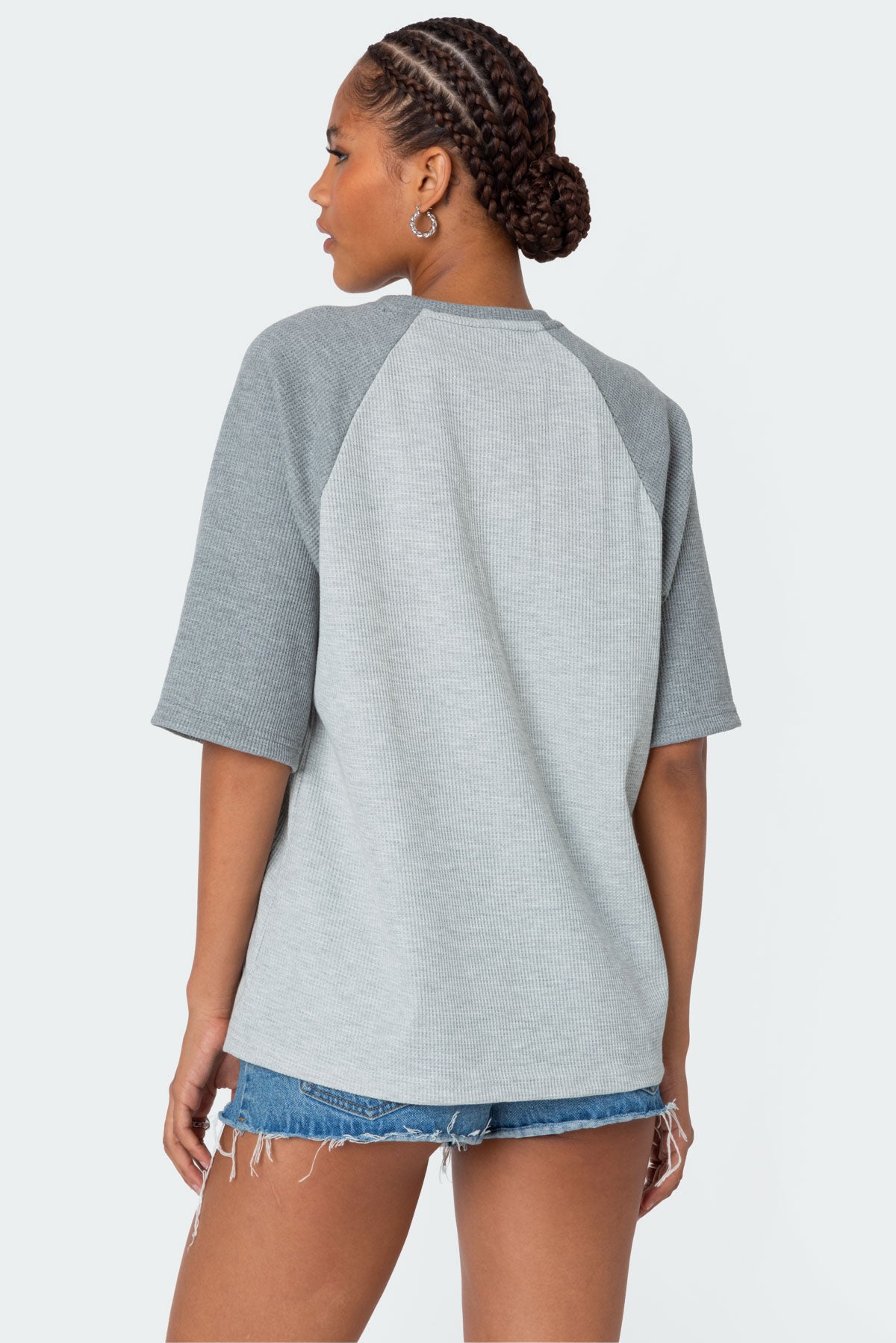 Oversized Raglan Waffle T Shirt - Image 4