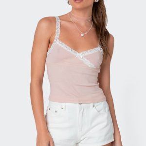 Amilia Lace Trim Tank Top