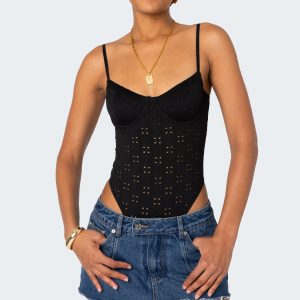 Raven Cupped Eyelet Bodysuit