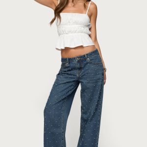 Esmay Studded Low Rise Jeans