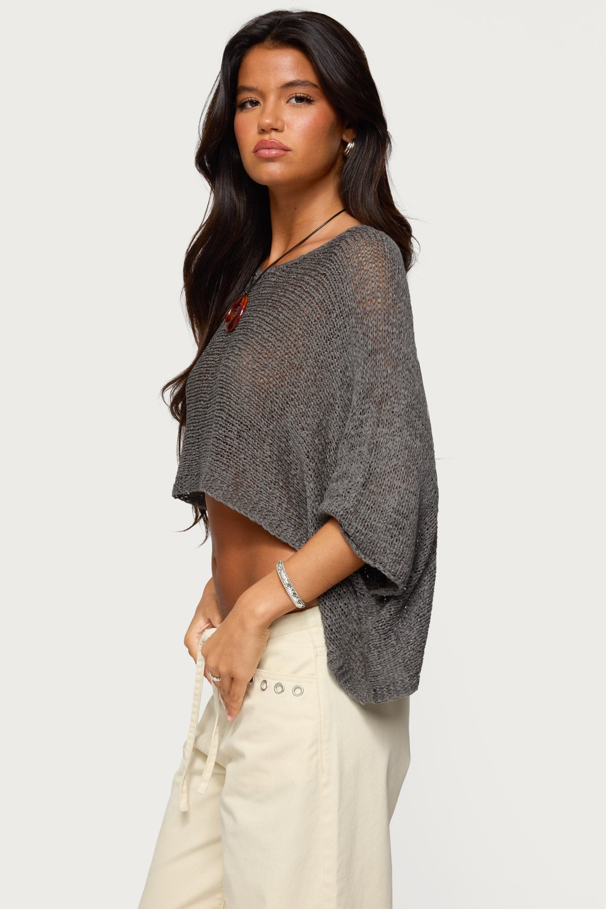 Laline Oversized Knit Crop Top - Image 4