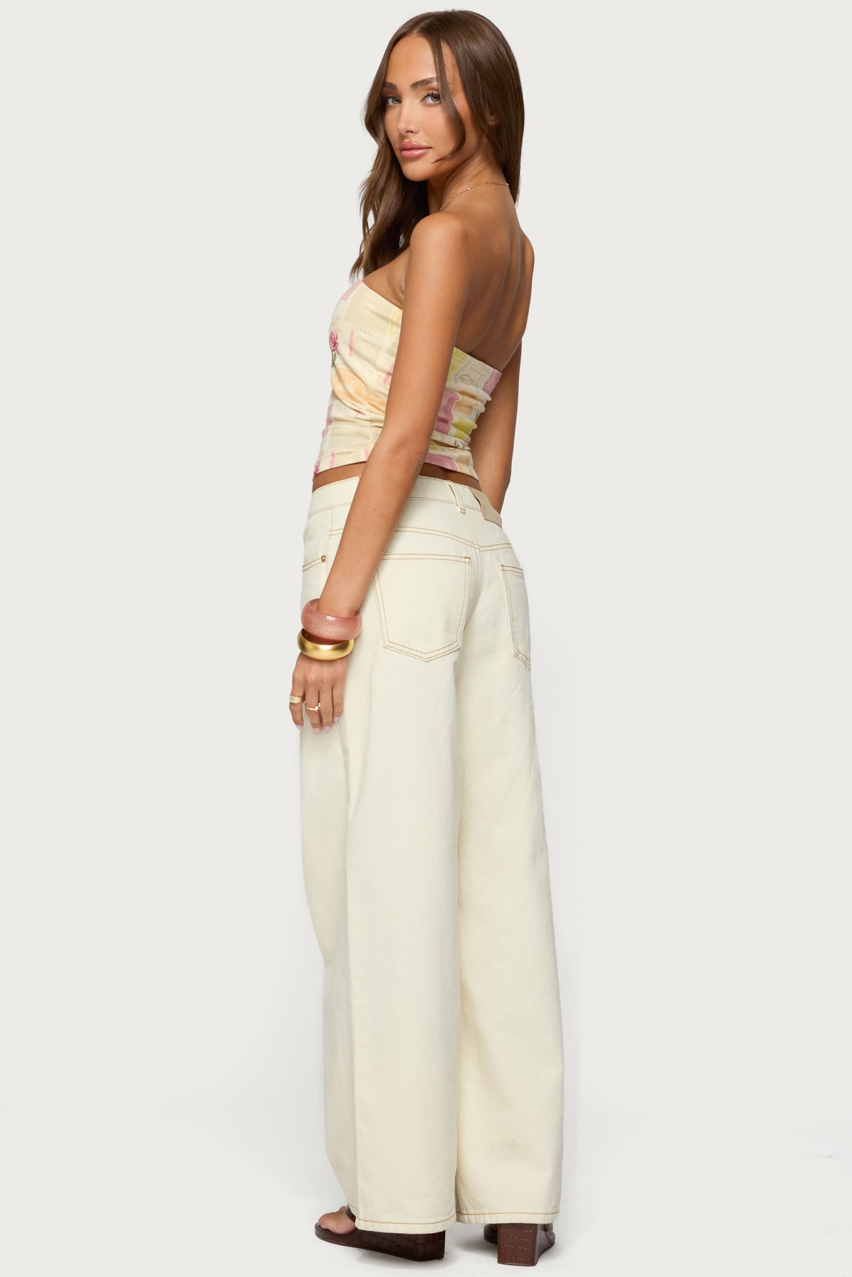 Cicilla Vintage Mixed Print Tube Top - Image 5