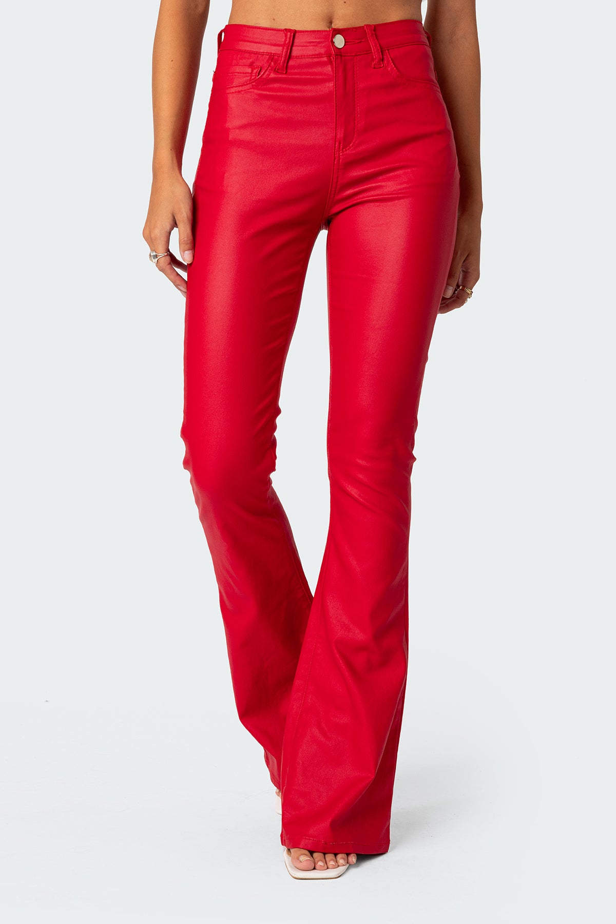 Luna Faux Leather Flare Jeans - Image 2