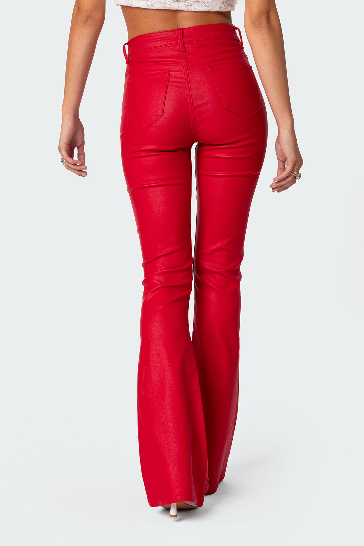 Luna Faux Leather Flare Jeans - Image 4
