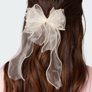 Frilled Bow Hair Clip