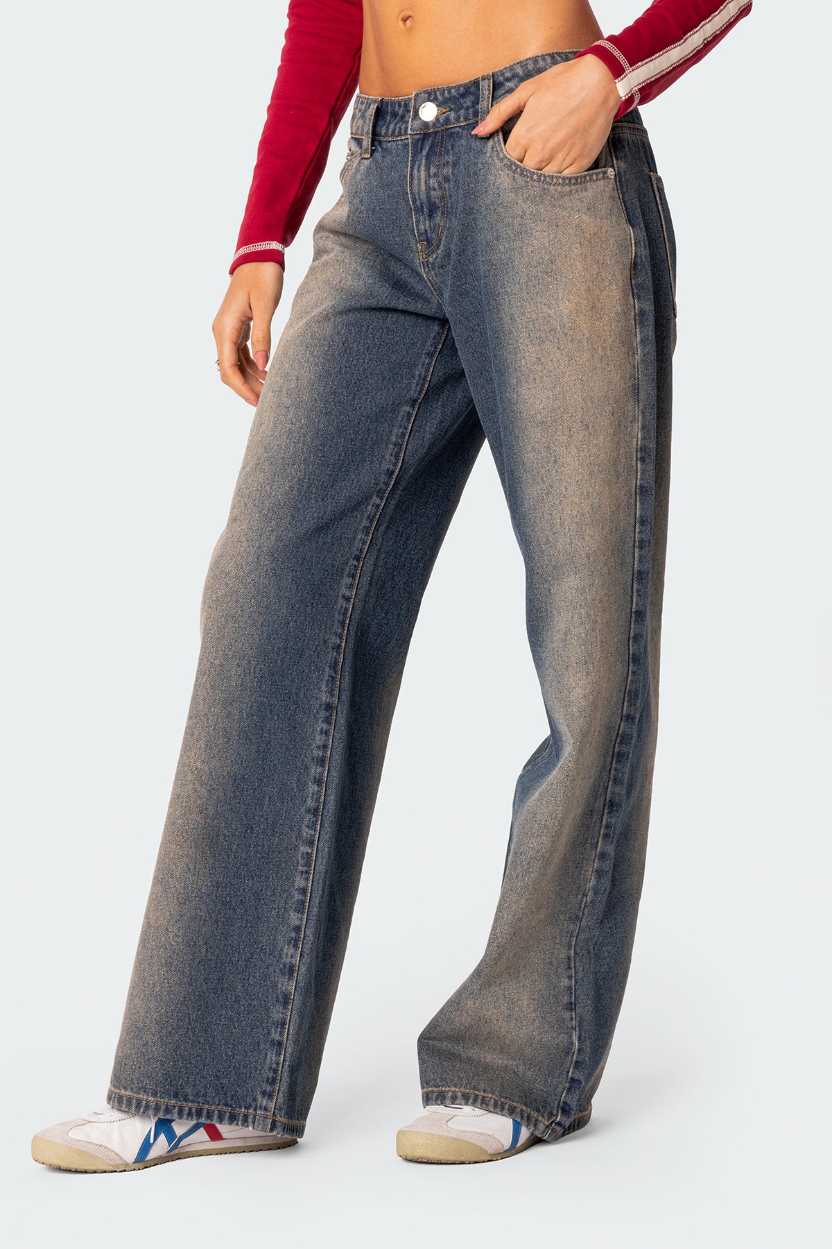 Raelynn Washed Low Rise Jeans - Image 3