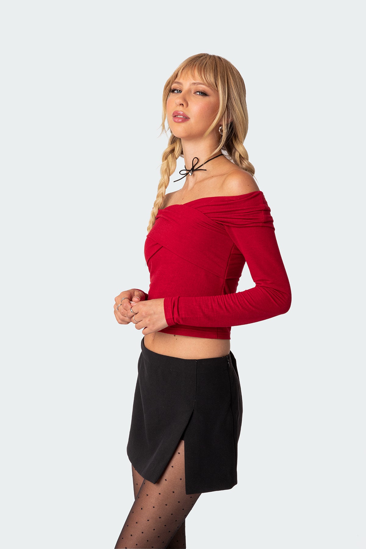 Crossover Off Shoulder Top - Image 3