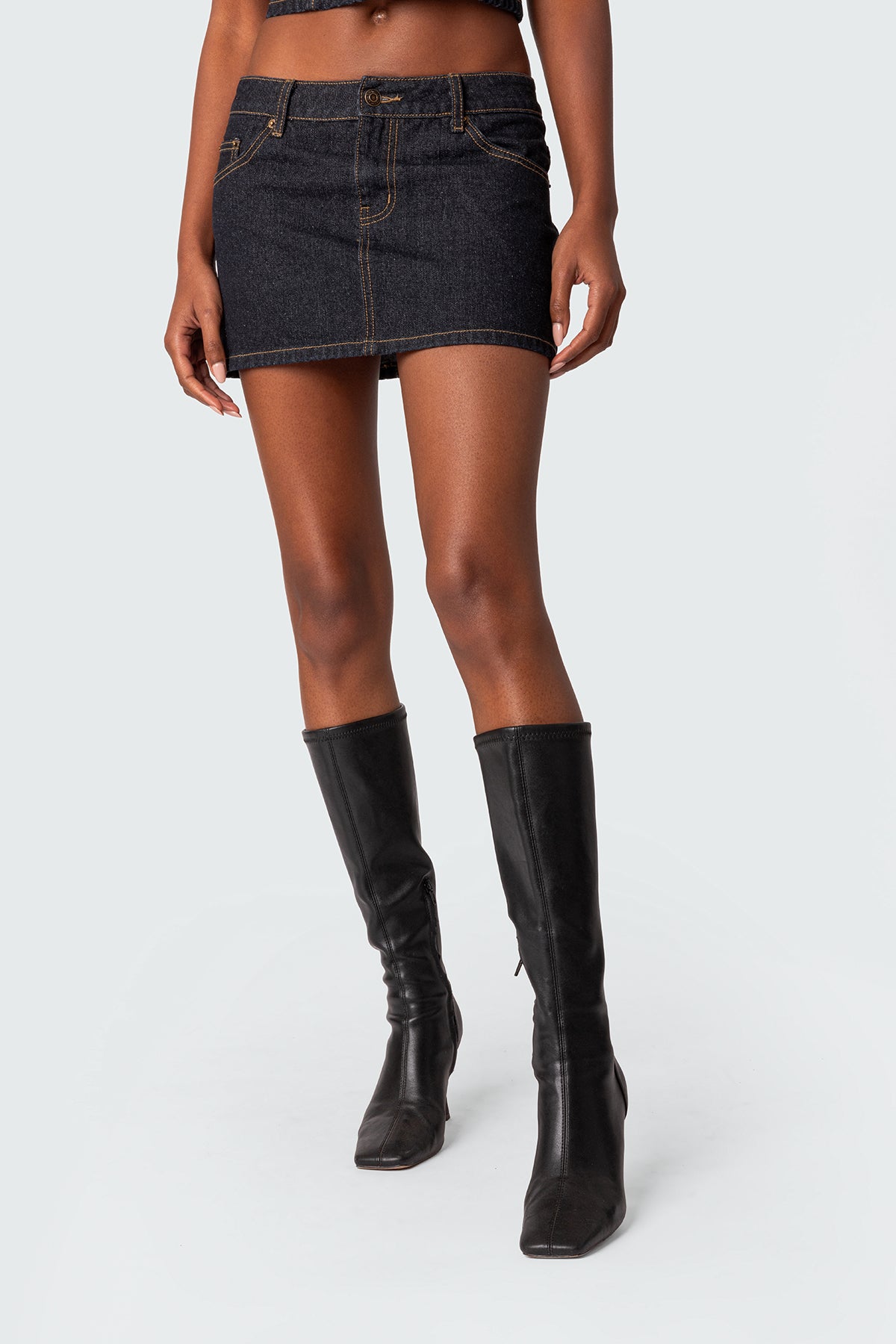 Foster Washed Denim Mini Skirt - Image 2
