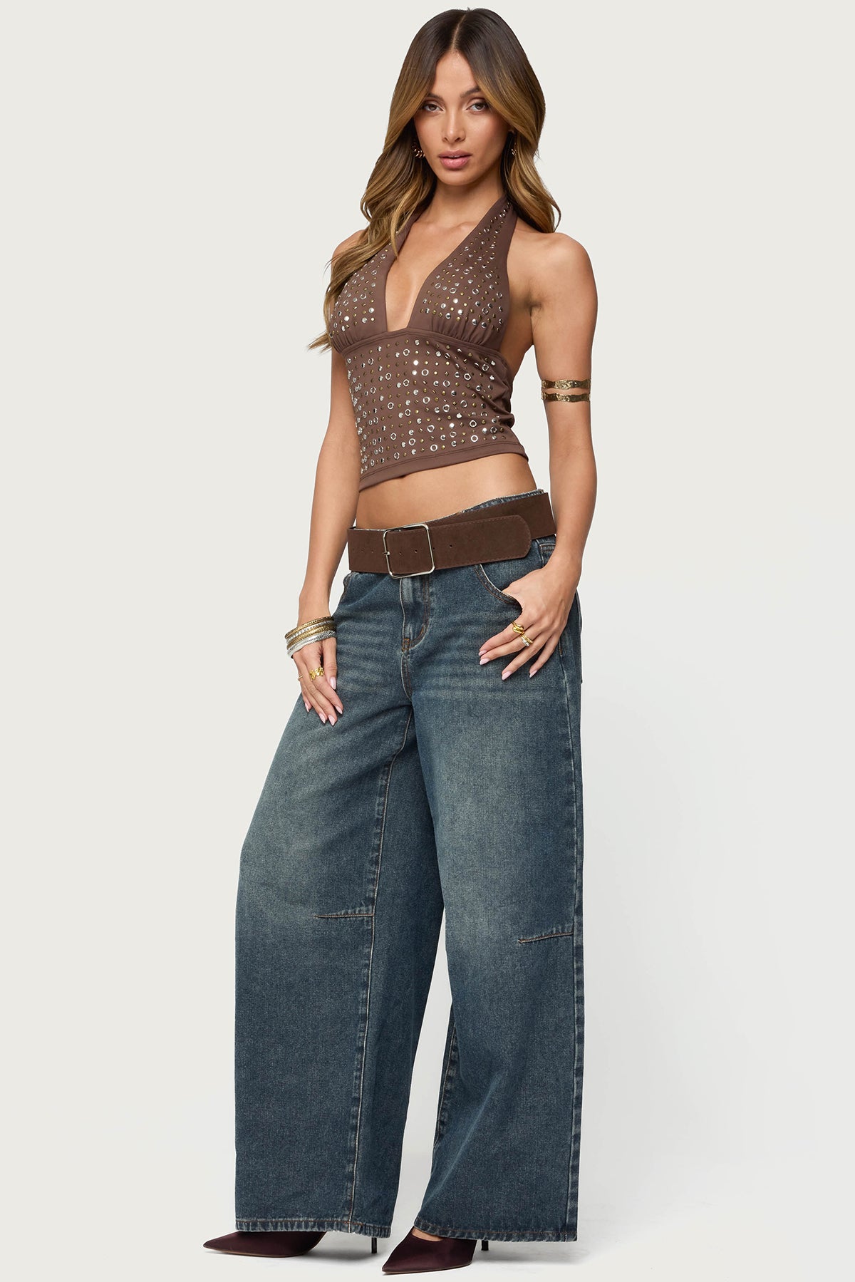 Santi Low Rise Wide Leg Jeans - Image 3