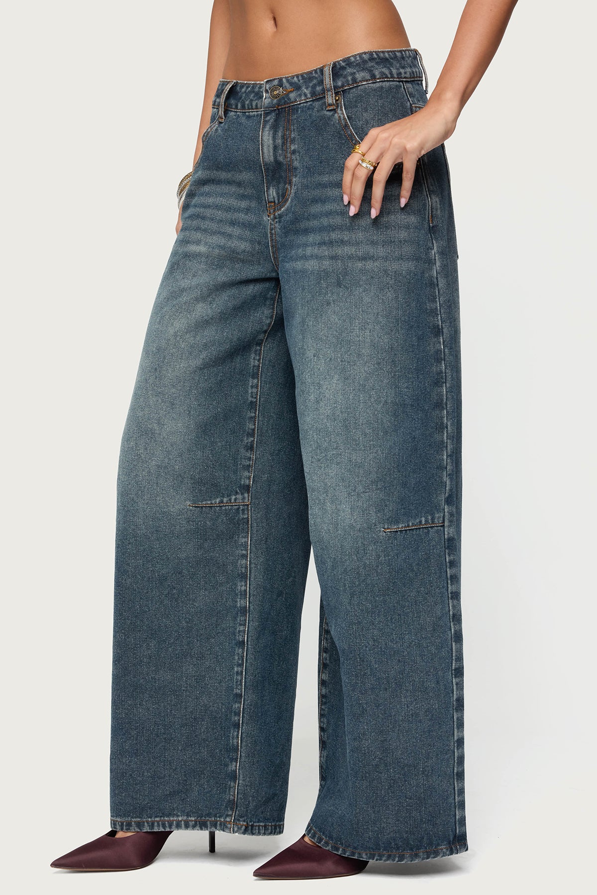 Santi Low Rise Wide Leg Jeans - Image 4