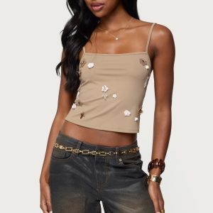 Malia Flower Applique Tank Top