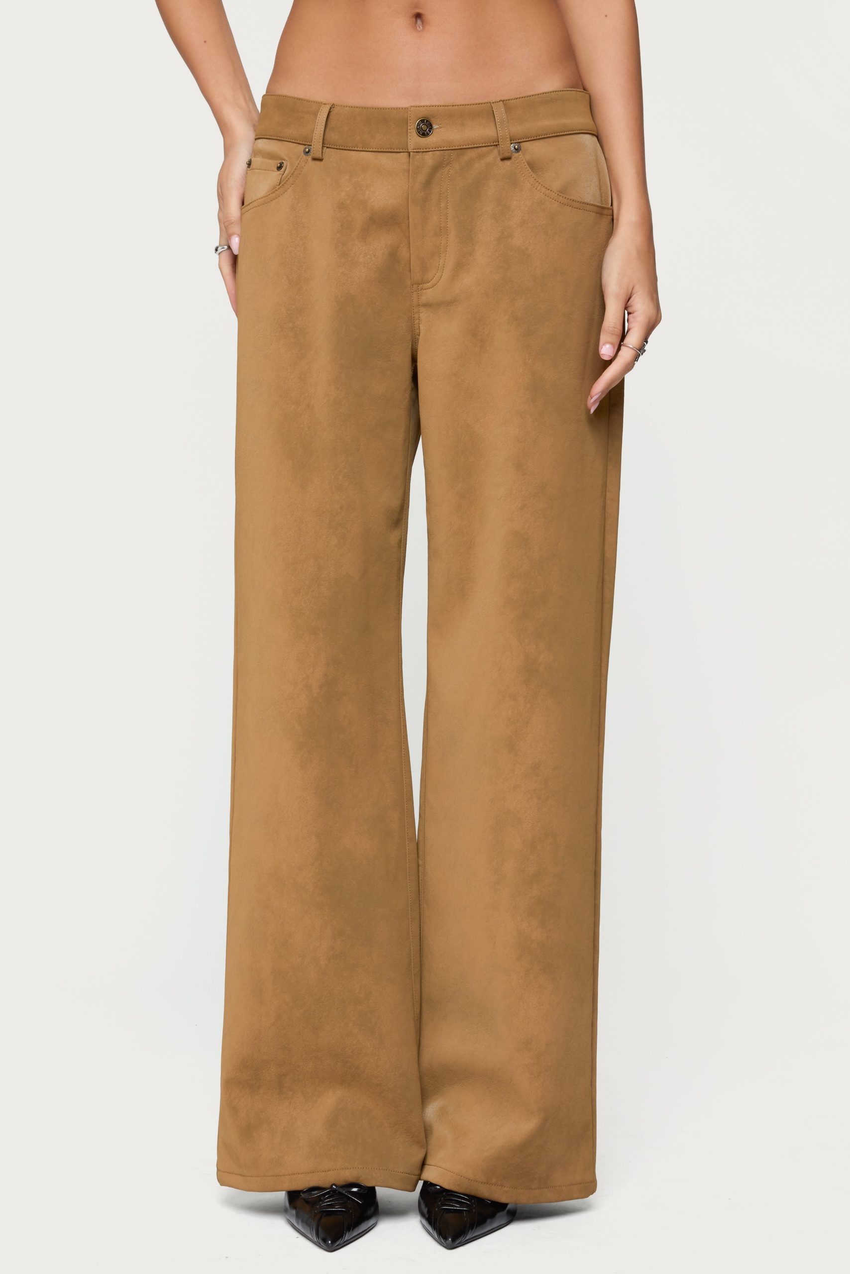 Stacey Low Rise Faux Suede Pants - Image 2