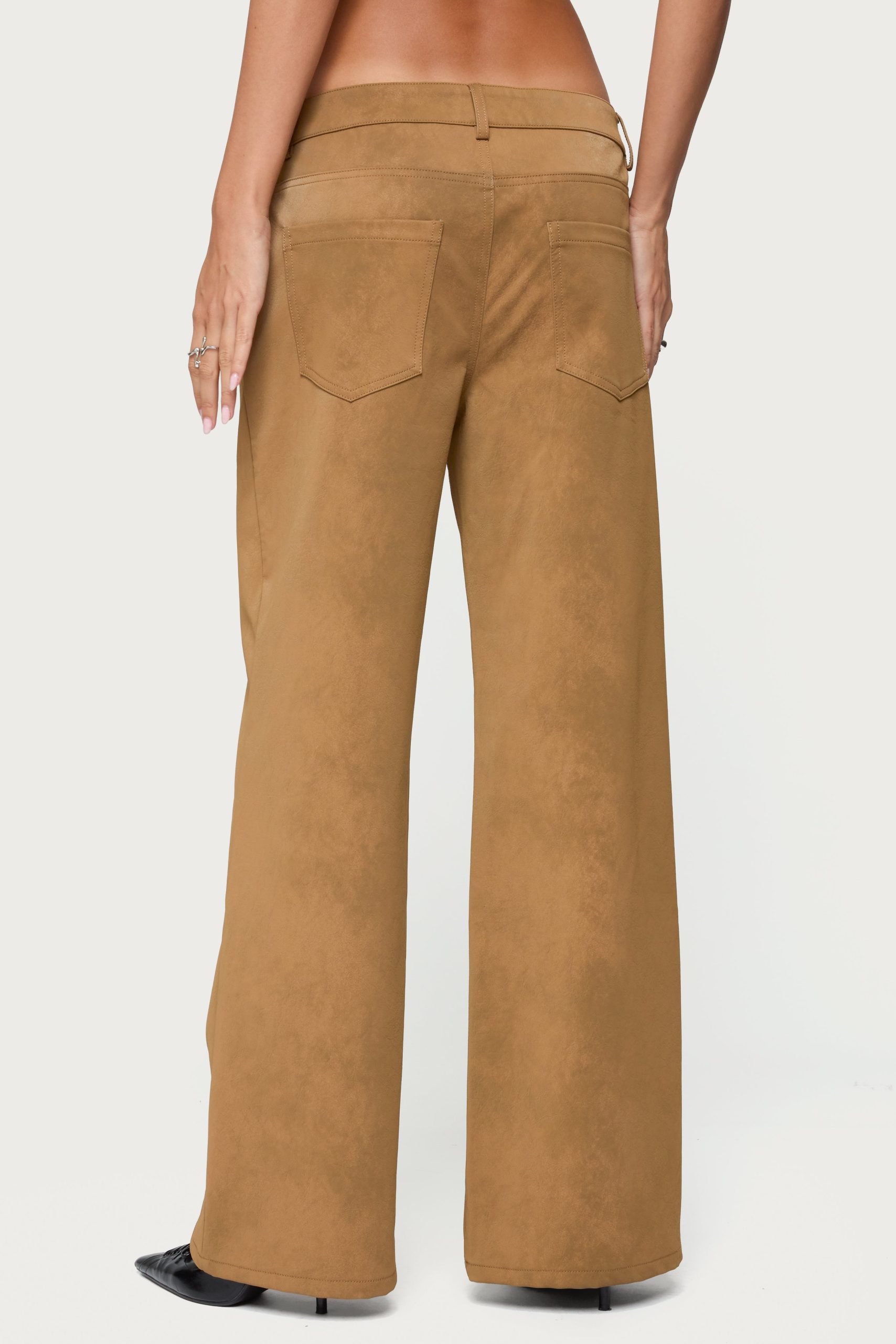Stacey Low Rise Faux Suede Pants - Image 4