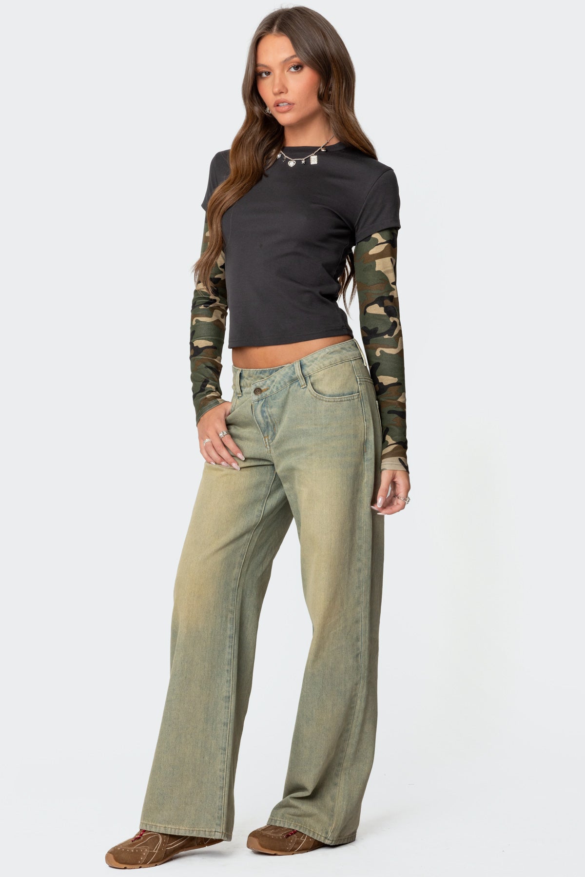 Camo Layered Long Sleeve T Shirt - Image 4