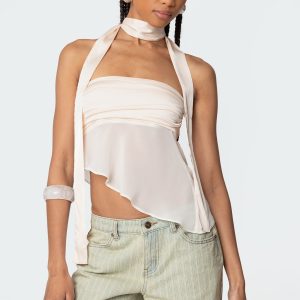Asymmetric Two Piece Scarf Top