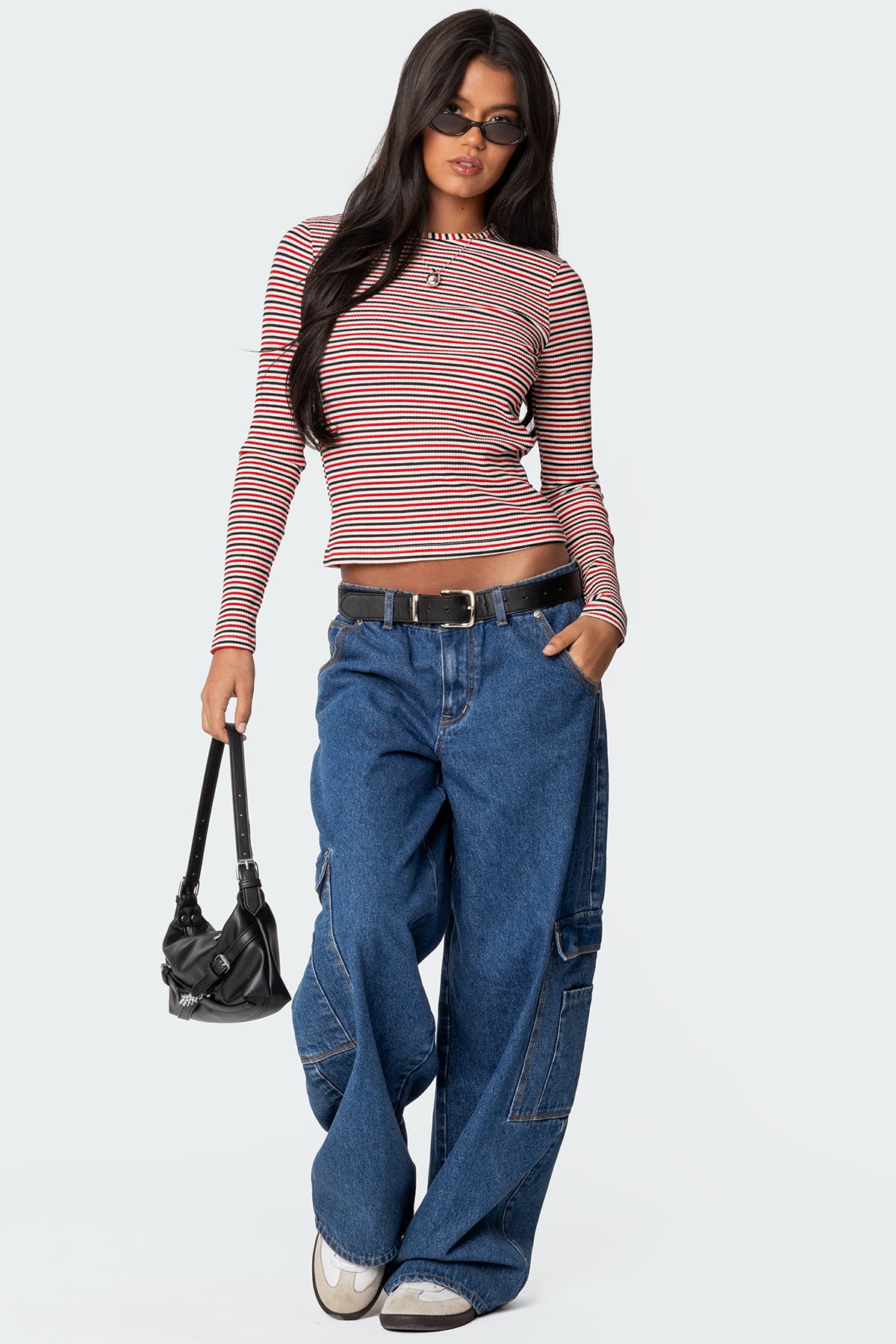 Corina Ribbed Stripey Long Sleeve T Shirt - Image 2