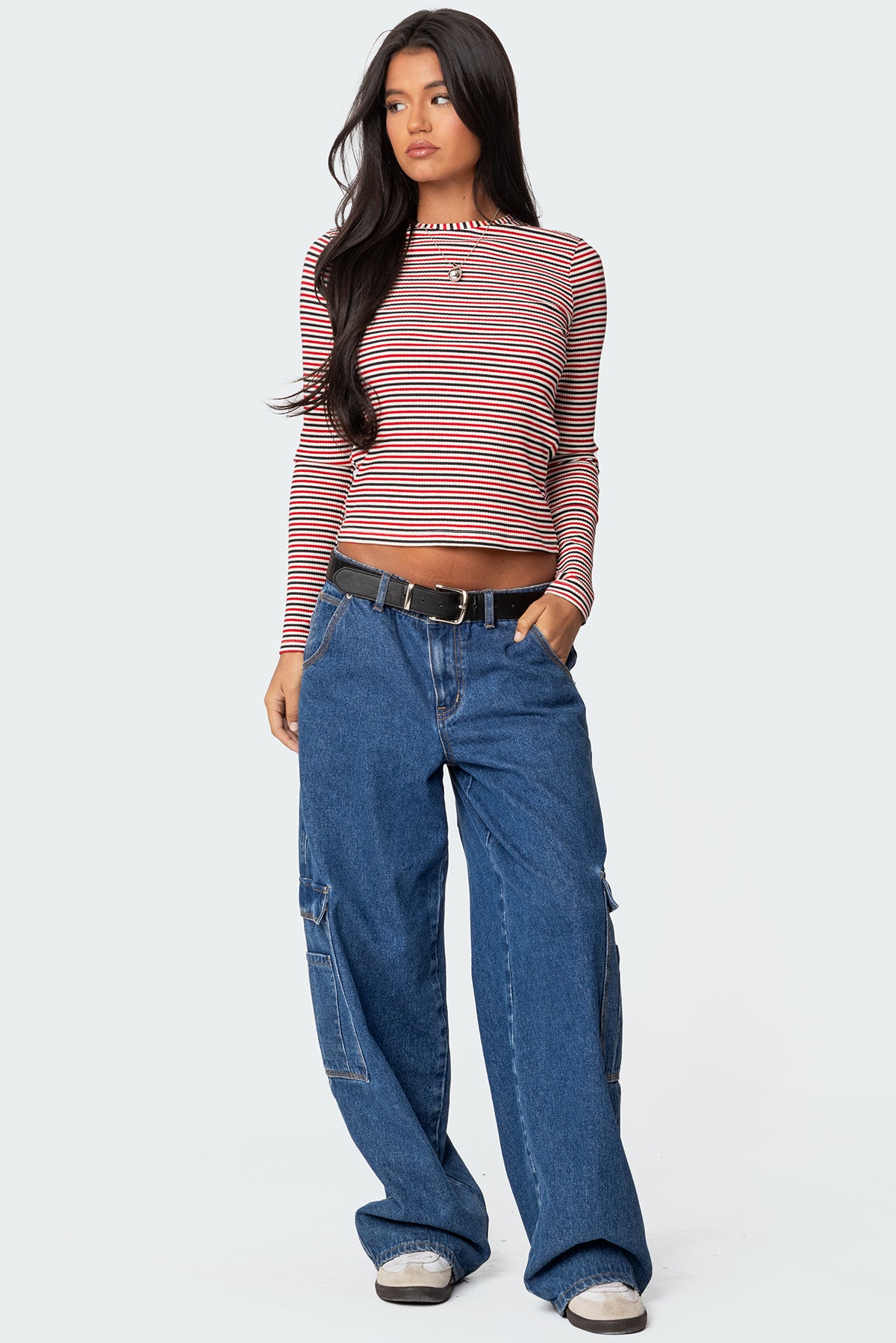 Corina Ribbed Stripey Long Sleeve T Shirt - Image 5