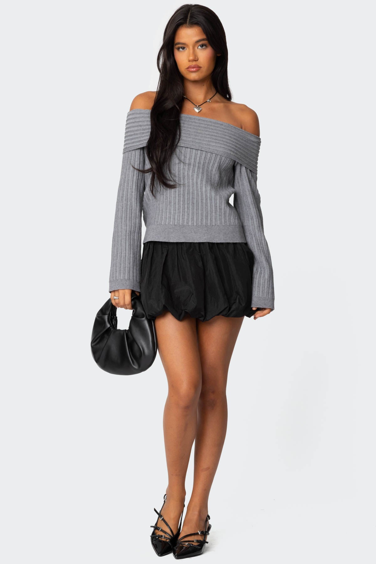 Brandy Fold Over Ribbed Sweater - Image 2