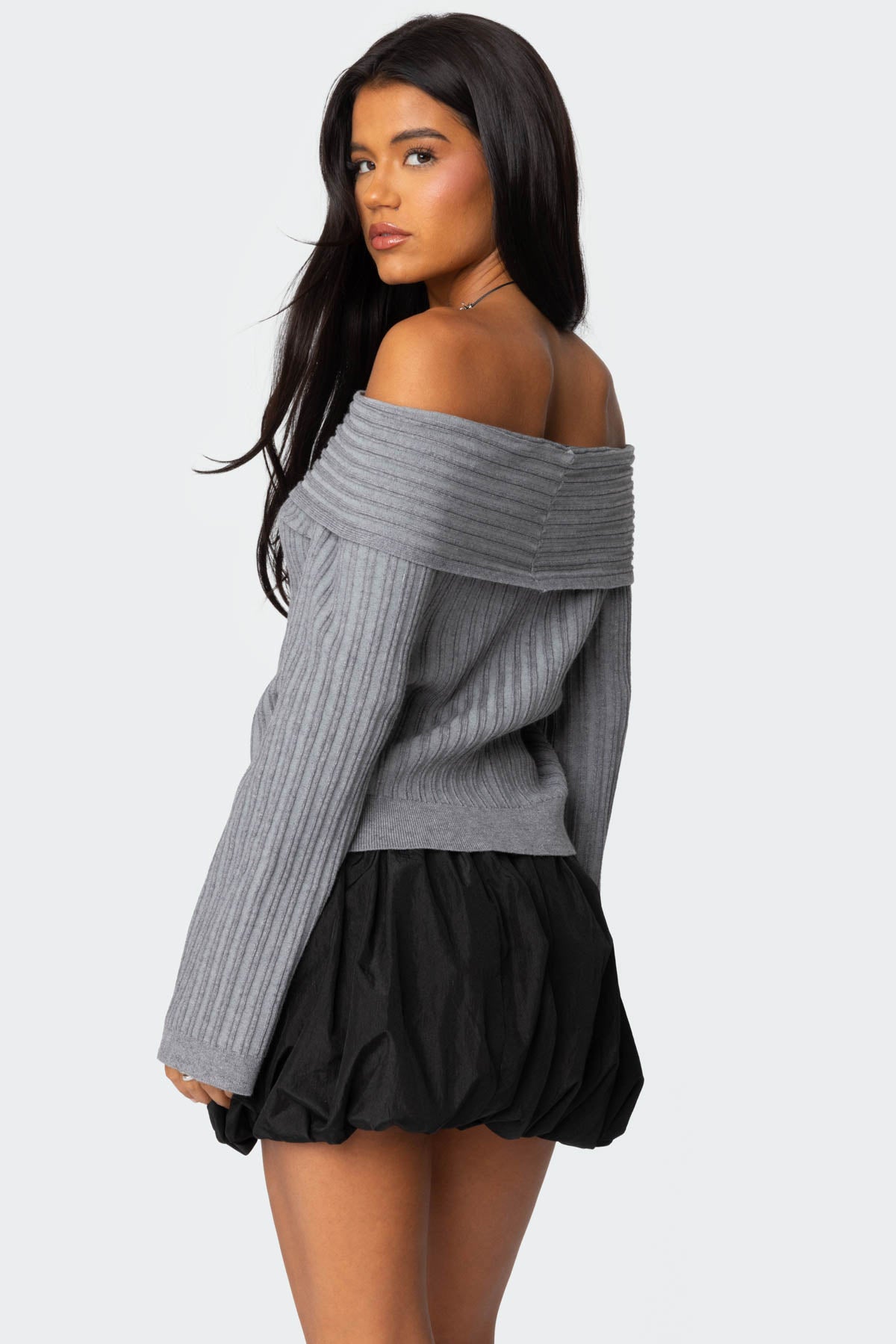 Brandy Fold Over Ribbed Sweater - Image 4