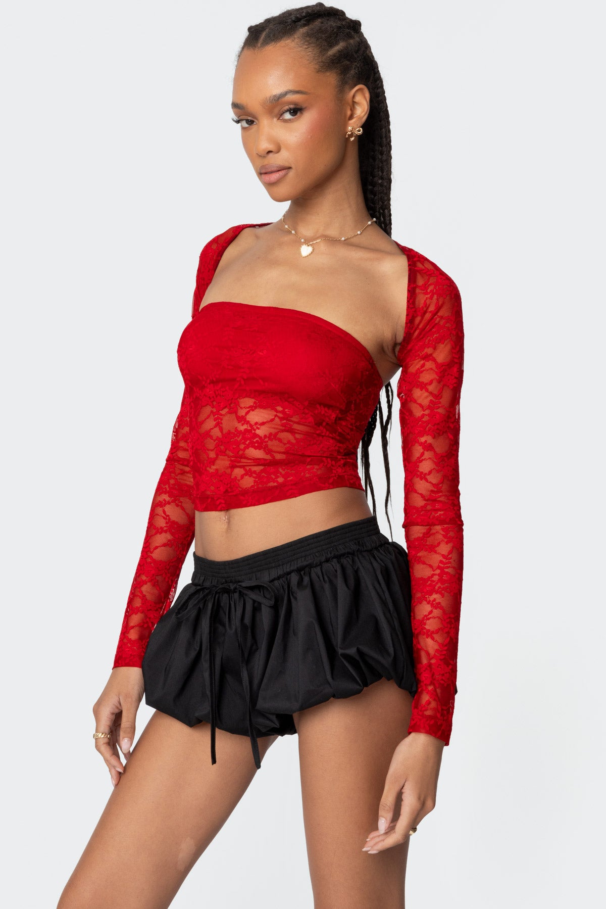Addison Sheer Lace Two Piece Top - Image 4
