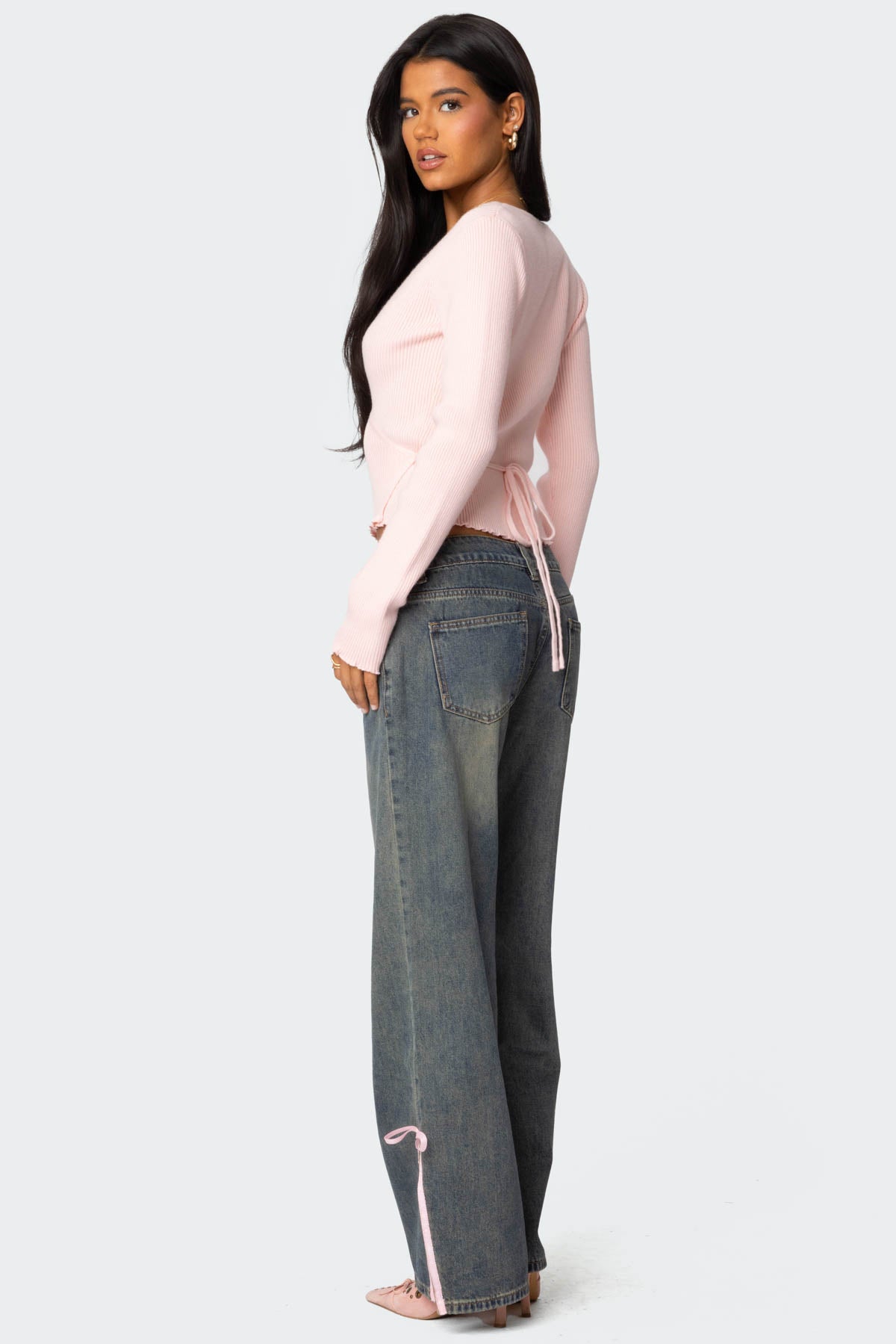 Paden Ribbed Knit Wrap Top - Image 4