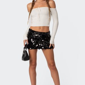 Sabina Low-Rise Sequin Mini Skirt