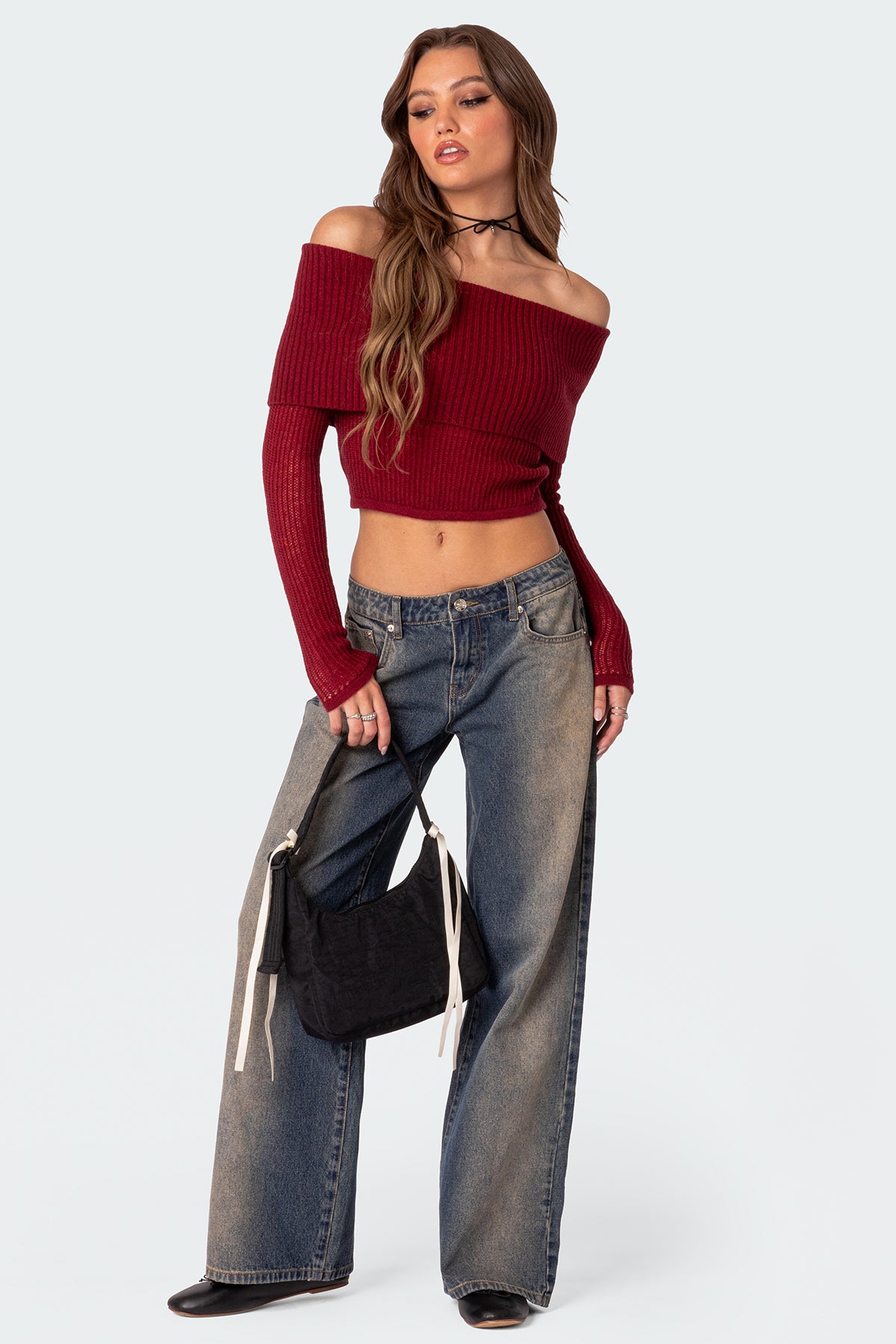 Lili fold over knit top - Image 5